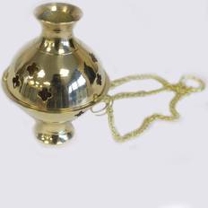 Ancient Wisdom Hanging Brass Incense Burner Gold
