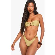 boohoo Resin Hardwear Bandeau Bikini Briefs - Green