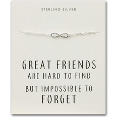 Sterling Silver Friendship Quote Infinity Bracelet