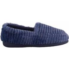 Easy Slip Soft Faux Fur Moccasin Style Slipper - Navy