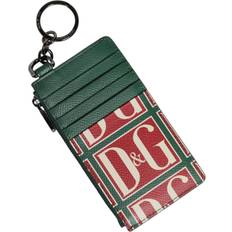 Green Card Cases Dolce & Gabbana Card Holder Keyring Leather Wallet Green