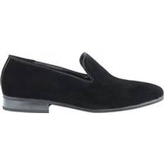 Xposed Faux Leather Slip On Heeled Loafers - Black