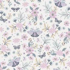Sweet Meadow Pink Butterflies Wallpaper
