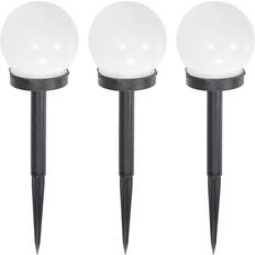 White Ground Lighting ValueLights Frosted Globe Solar Powered Outdoor Spike Lights 3 Pack 34.5 x 10 x 10 cm Ground Lighting