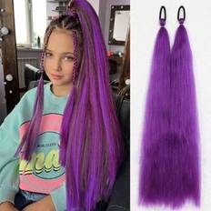 Ponytails Shein 2 Pcs Purple Ponytail Extension 28 Inch