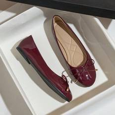 Shein Round Toe Stable And Comfortable Ballet Flats - Red
