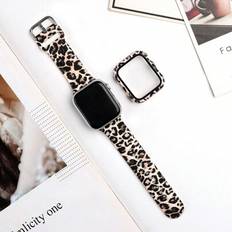 2pcs Soft Silicone Leopard Print Watchband