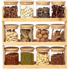 Spice Racks Shein Basicwise Versatile 3-Tier Bamboo Spice Rack