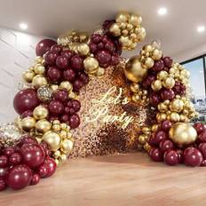 Party Balloon Arches Shein 132pcs Burgundy Balloon Arch Garland Kit
