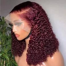 Hair Products Shein Deep Water Wave Bob 99J Burgundy Lace Front Wig