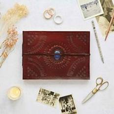 Blue Photo Albums Paper High Indra Medium Embossed Leather Photo Album