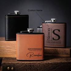 Shein Personalized Leather Monogrammed Bottle 1pc Hip Flask