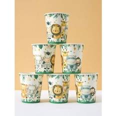 Green Paper Cups Shein 10pcs Disposable Green Jungle Paper Cups