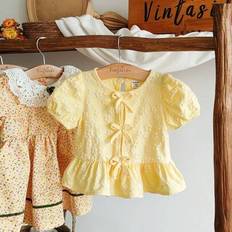 Florals Blouses & Tunics Children's Clothing Shein Baby Girls Floral Textured Fabric Blouse - Cute