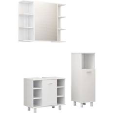 vidaXL Juego De Muebles De Baño 3 Pzas Madera De Ingeniería Blanco