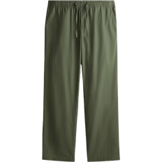 H&M Relaxed Fit Poplin Trousers - Khaki Green