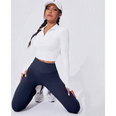 Shein Casual Versatile Solid Color Wide Waistband Leggings