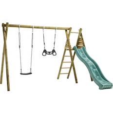 Nordic Play Active Swing Set Incl Black Swing Black Trapeze Fitting & 1 Green Slide