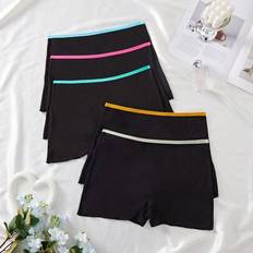 Stripes Knickers Shein Women Minimalist Contrast Color Waist Band Panties