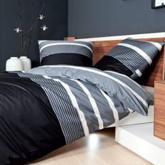 Bettwäsche Janine Cotton Satin Duvet Cover Black, Silver (200x135cm)