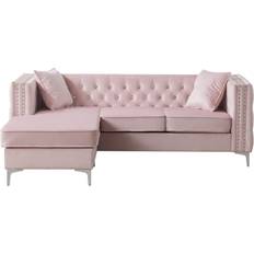 Glory Furniture Paige Pink Sofa 87" 2pcs 3 Seater