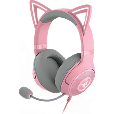 Pink gaming headset Razer Kraken Kitty V2 Wired Quartz