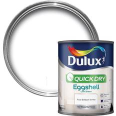 Dulux Quick Dry Eggshell Wood Paint Pure Brilliant White 0.75L