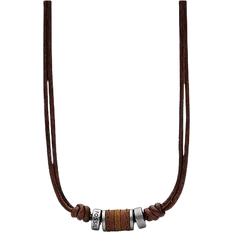 Bruna Halsband Fossil Rondell Necklace - Silver/Brown