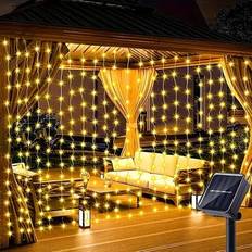 Shein Solar Curtain Lights 300 LED Waterfall String Light