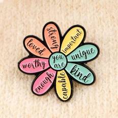Women Brooches Shein Empowerment Flower Badge You Are Center With Petals - Mental