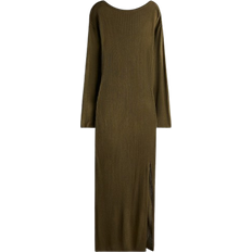 H&M Rib Knit Dress - Dark Khaki Green