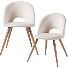 [en.casa] Karijoki Beige Kitchen Chair 77cm 2pcs