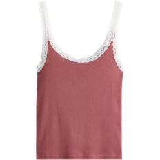 H&M Lace Trimmed Tank Top - Dusty Rose