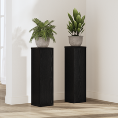 Indoor Plant Stands vidaXL Plant Stands 2 Pcs Black Oak 17x17x60 cm
