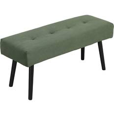 Homcom Hallbänk Sängbänk Manchestertyg 100 x 36 x 45 cm Grön Förvaringsbänk