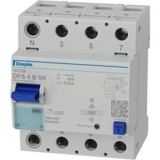 Residual Current Circuit Breakers Doepke Fejlstrømsafbryder HPFI DFS4 040/0,03 B SK, nul i venstre