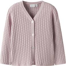 Purple Cardigans Children's Clothing Name It Long Sleeved Knitted Cardigan