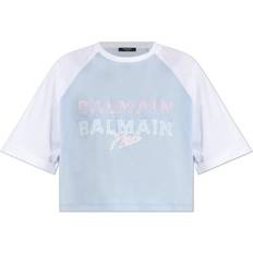 Balmain Blåa T-shirts Balmain Bomull Kort Löst Sittande T-shirt -