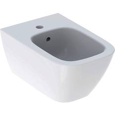 Geberit Smyle Square Bidet, wandhängend, geschlossene Form, Farbe: Weiß mit KeraTect