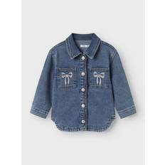 3-6M Jackets Children's Clothing Name It Girls Blue Denim Embroidered Shirt - 2-3 Year