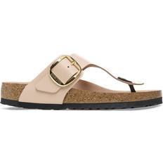 Birkenstock Gizeh Big Buckle Natural Leather Patent - High Shine New Beige