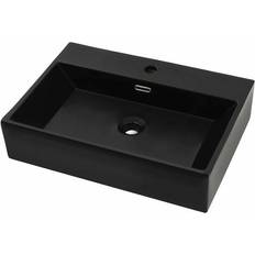 vidaXL Lavabo Con Orificio Para Grifo Cerámica 76 x 42.5 x 14.5 cm