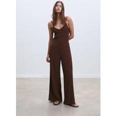 Stradivarius Flowing Strappy Jumpsuit - Brown