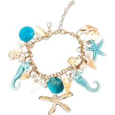 Metal - Unisex Bracelets Shein 1pc Bohemian Style Alloy & Pearl Ladies' Beach Bracelet With Seashells, Sea Snails And Starfishes, Summer