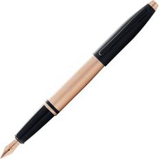 Pink Fountain Pens Cross Calais Brushed Rose Gold Black Fountain Pen