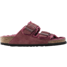 Birkenstock Arizona Shearling Suede Leather Narrow - Red/Maroon