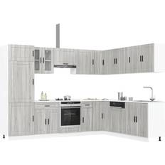 14 Piece Kitchen Cabinet Set Porto Grey Sonoma Engineered Wood