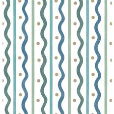 Wallpapers Arthouse Squiggle Stripe Wallpaper Green Blue