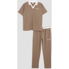 Brown Polo Shirts Children's Clothing River Island Browntextured Polo Shirt Set - Boys