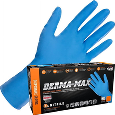Work Gloves Sas Derma Max Powder-Free Nitrile Exam Gloves 8 Mil - Blue